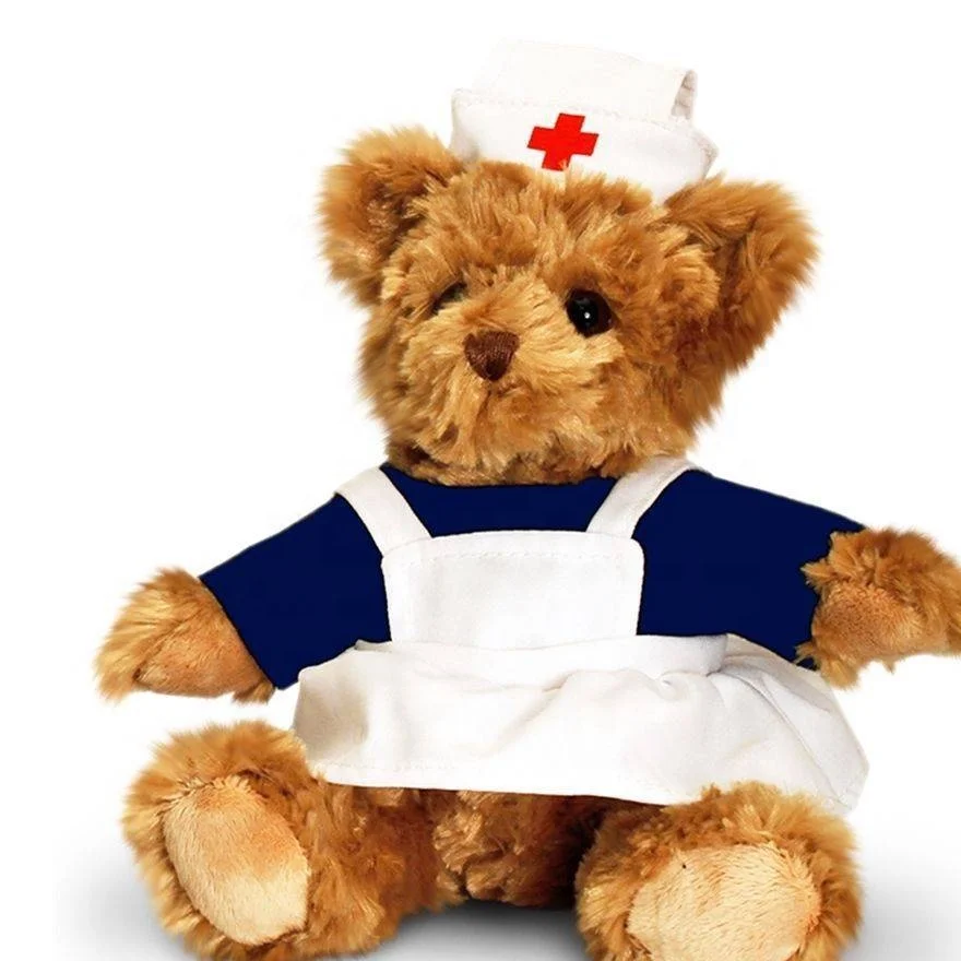 Lovely Design 25cm Plush Bear with Nurse Uniform  Teddy Bear with Doctor Clothes