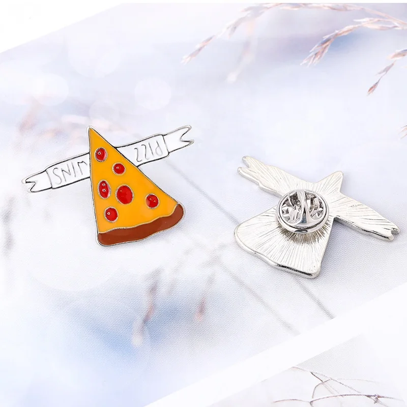 
bulk china manufacturer custom logo enamel metal cheap funny pizza hamburg hot dog lapel pin 