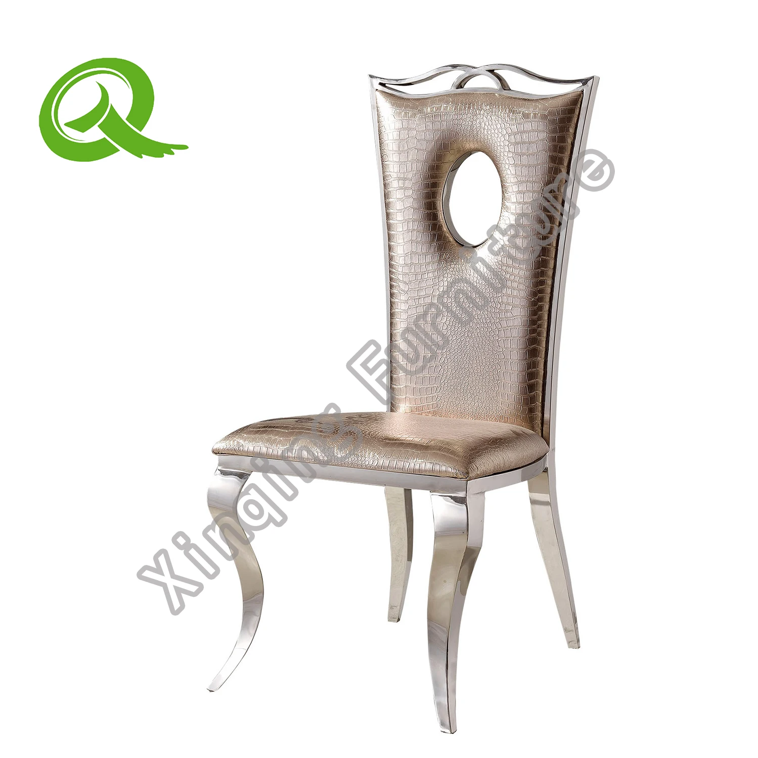 
Modern high quality delicate stainless steel dining chair 