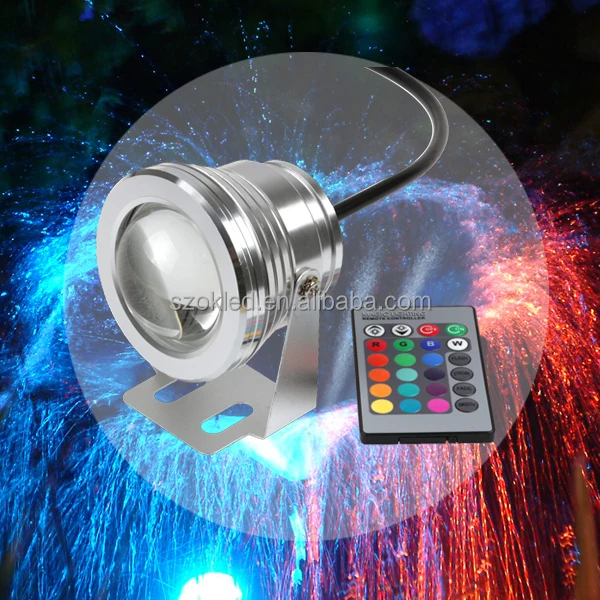 16 Colors 10W DC 12V RGB LED Underwater Fountain Light 1000LM Swimming Pool Pond Tank Aquarium LED Light Lamp IP68 Waterproof