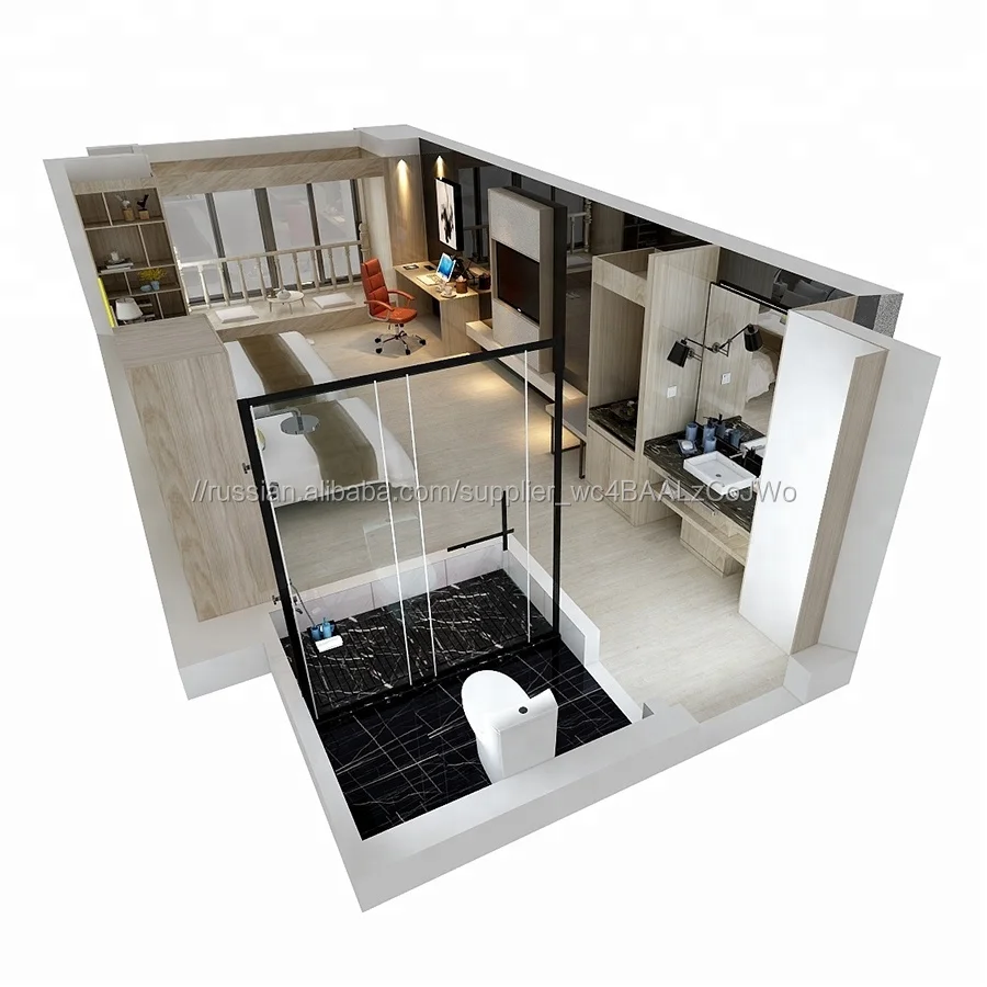 Мебель гостиницы меламина ламинированная для номера кровати двуспальная кровать/односпальная кровать