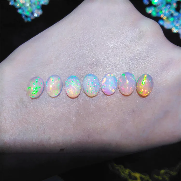 Натуральный Овальный подвеска-кольцо в форме капли цветной опал