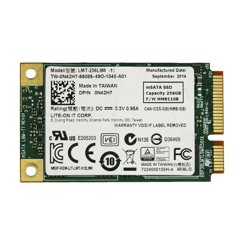  0N42H7 256 ГБ SSD твердотельный накопитель mSATA 1 8 