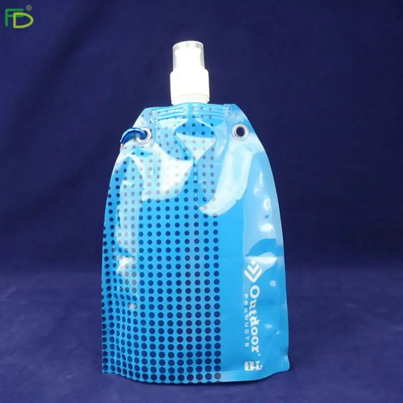 1l/33.8 oz Lightweight Flat  Rollable Reusable Empty Plastic Collapsible Hydro Canteen Water Bottle for Compact Storage