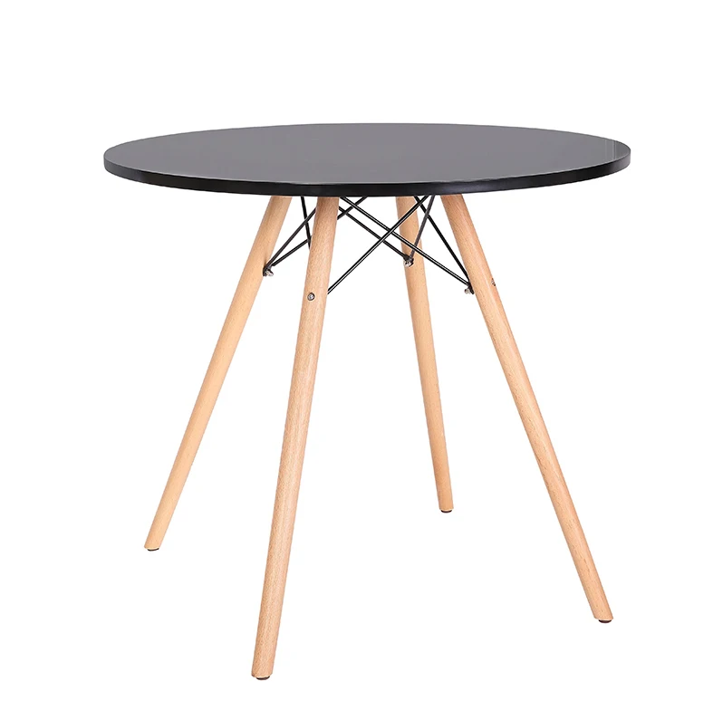 China Wholesale fashion Home furniture White MDF Wooden TOP Restaurant Table with beech legs