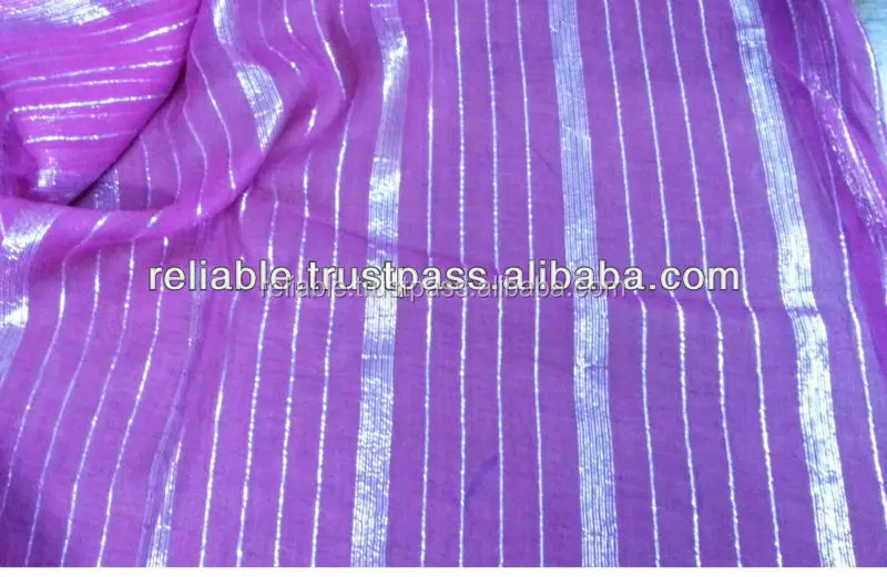 Latest Design Wholesale Bulk Quantity Available Magenta Colour Lurex Scarf On Silk Chiffon Scarves For Women At Factory Price