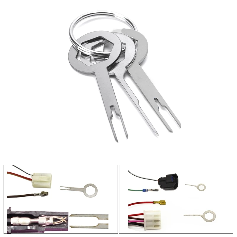 3xCar Plug Terminal Removal Tool Picker Harness Wiring Crimp Connector Extractor