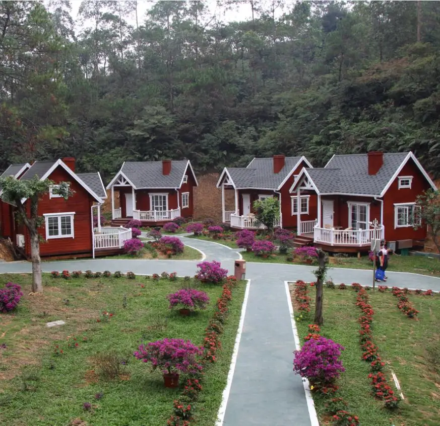 Low cost prefab wooden bungalows