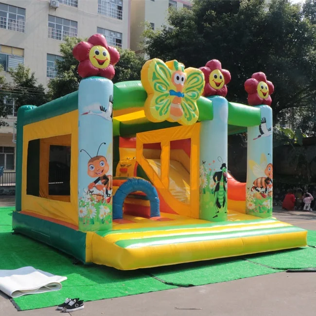 
Commercial cheap indoor jungle bouncy house carton inflatable castle with slide kids bounce house For kids and adult 