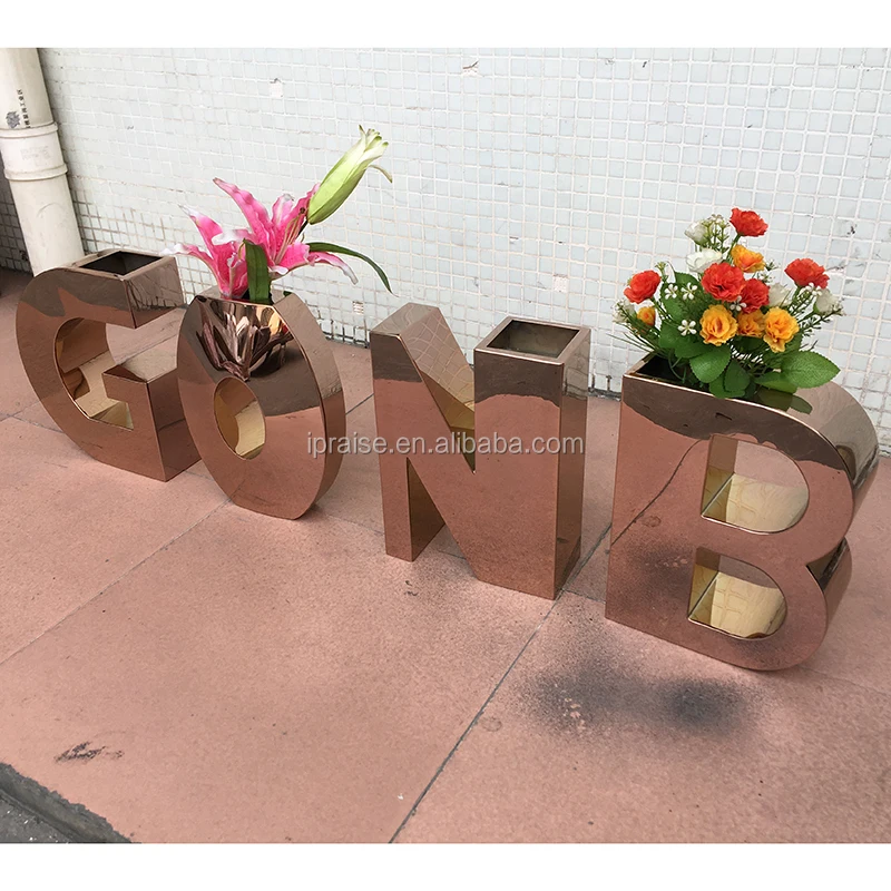 Outdoor rose gold home decor large indoor floor vase / plant pots