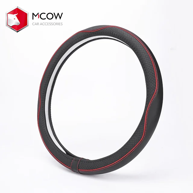 
2020 High Quality O Style D Style 38cm 15' Leather Car Steering Wheel Cover For BMW Audi Benz 