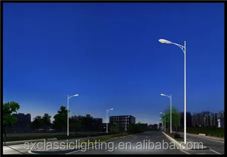 High Quality LED Q235 galvanized steel Octagonal street lighting pole with single or double arm