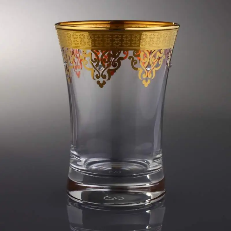 420013 Water Glass (Set of 6), Decor: Ottoman, Color: Gold