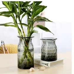 New design home decoration vase solid color glass vase for hotel  Glass flower vase for home decoration