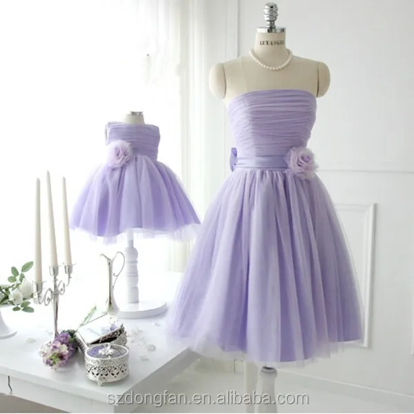 Wholesale Match Mom And Daughter Dress Girls Purple Tutu Dress Flower Girls Party Dress
