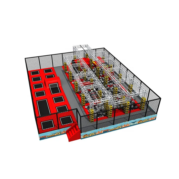 
Kids playground equipment indoor amusement trampoline park ninja warrior obstacle course manufacturer 