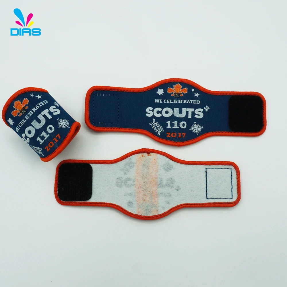 Wholesale cheap custom high quality machine woven woggle scout badge