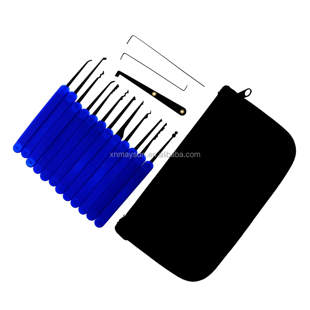 locksmith tools Transparent Practice Padlock with 12pcs lock pick set for Locksmith in Nylon bag