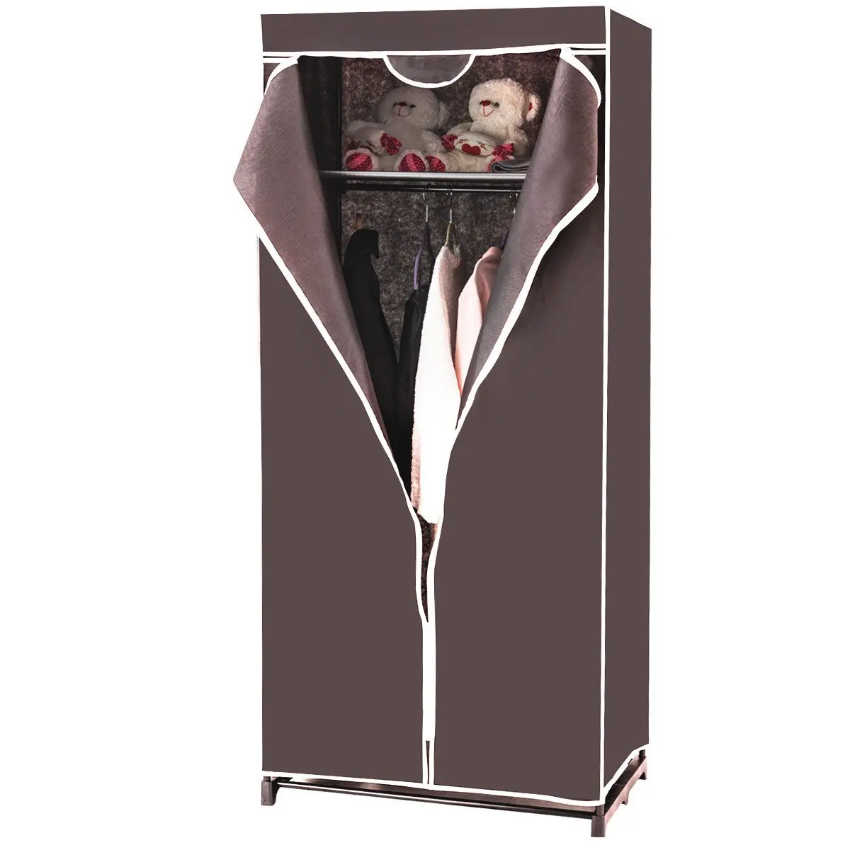 fashionable cloth cabinet,folding 600D plastic wardrobe cabinet with double zipper