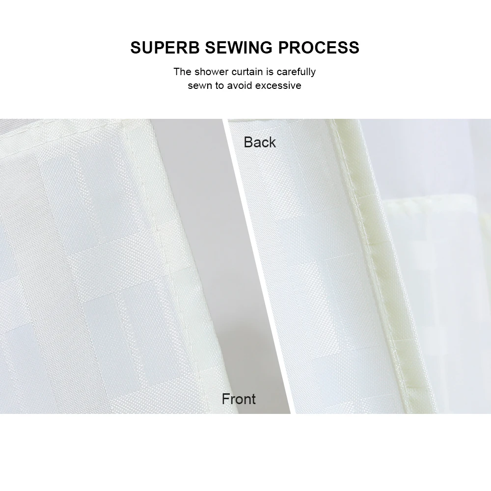 Dobby Polyester Water Repellent Hotel Hookless Shower Curtain With Matching Window Curtain