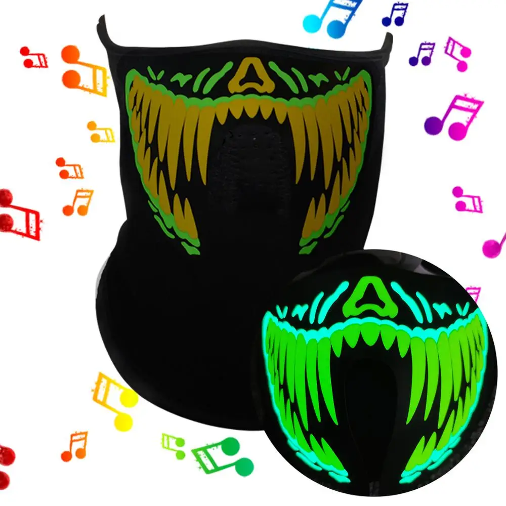 new arrival led  halloween mask led sound activated party mask whosale el party mask