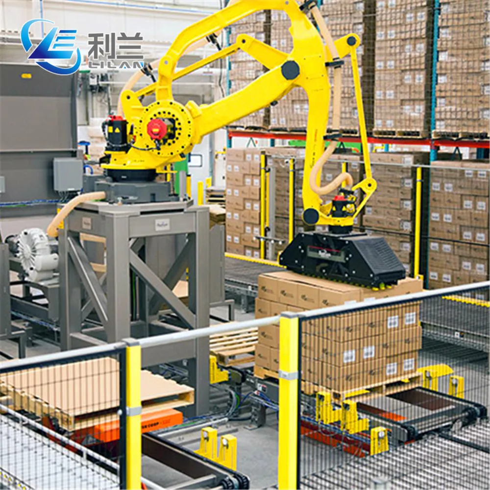 High productivity output industrial palletizer robot for rice bag for fertilizer stacking