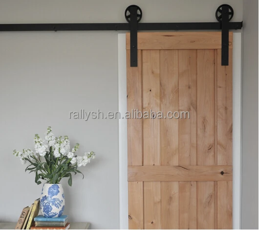 Rally Concepts 6FT Modern Sliding Barn Door Closet Hardware Track System Unit for Single Wooden Door