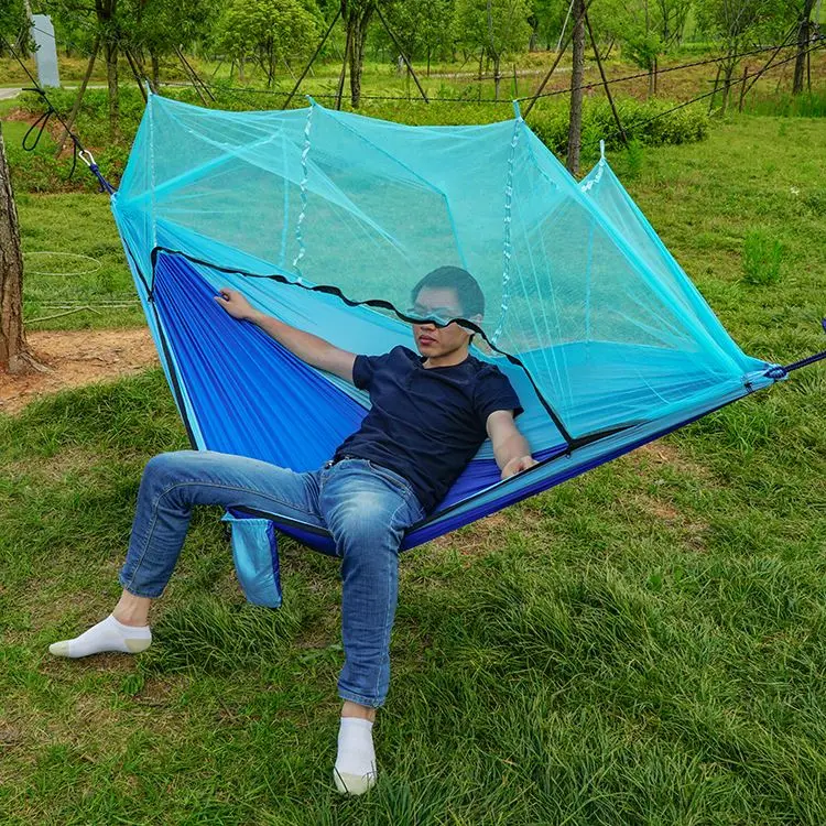 Wholesale Parachute Hammock Portable Outdoor Camping Nylon Hammock With Mosquito Net Hammock