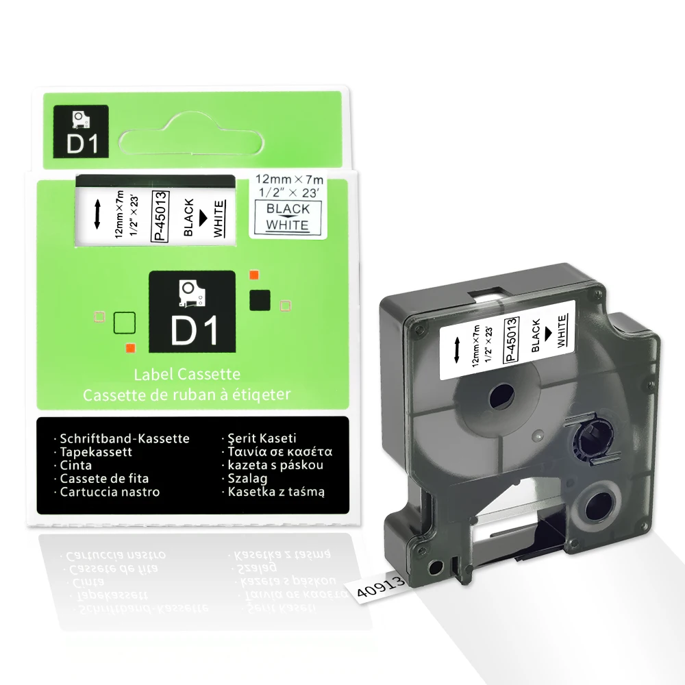 Labelwell 6/9/12/19/24 мм 45013 этикетка совместимая с Dymo D1 45013 45010 43613 40913 45803 53713 лента для этикеток для Dymo LM 160 280 210
