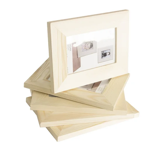 Unfinished Solid Wood Photo Picture Frames 5x7 Inch Ready To Paint for DIY Projects