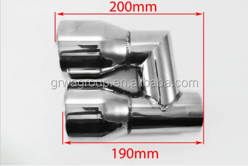 Inlet 60mm outlet 89mm Dual Exhaust tips Quad tailpipe trims for Audi A4 A5 A6 A7 A8 S4 S5 S6 S7 S8