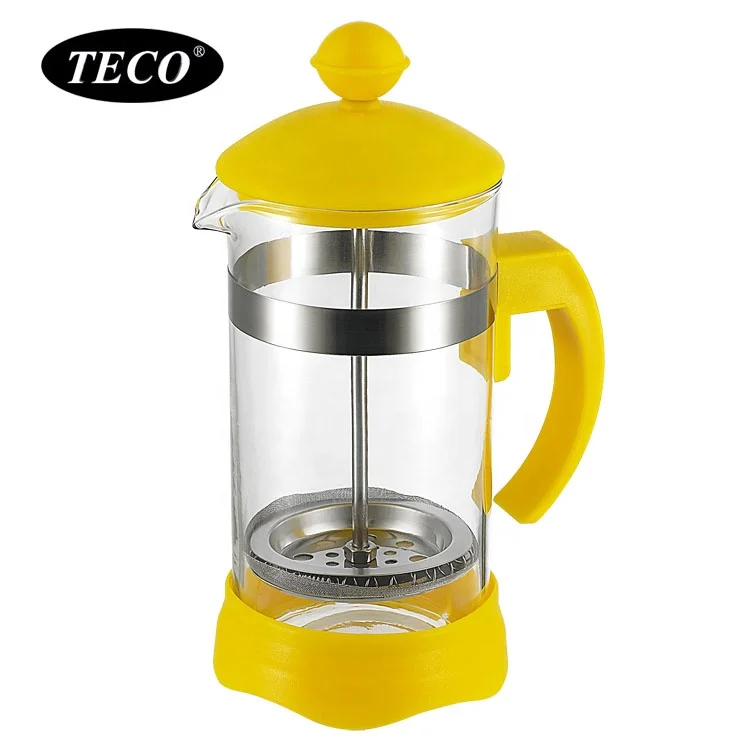 Heat Resistant Yellow Color Plastic Cafetiere French Press 350ml With Filter