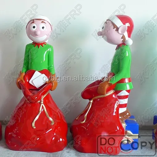 Elfish christmas decorations elf Christmas figure fiberglass life style Elf