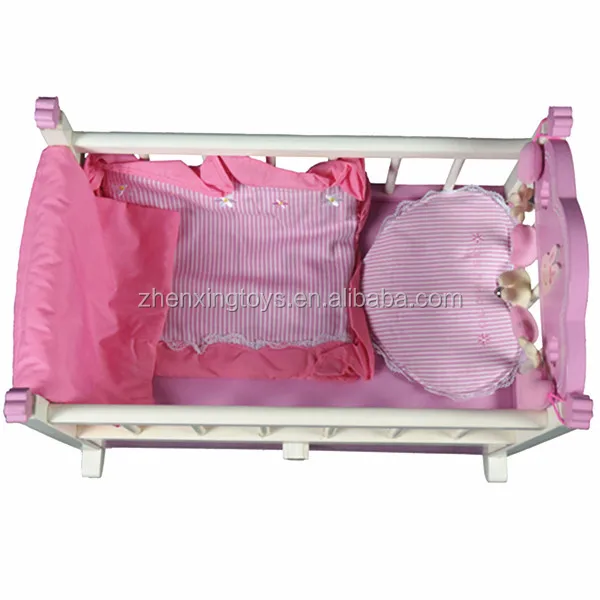 Safe/healthy/high/solid wooden doll bed