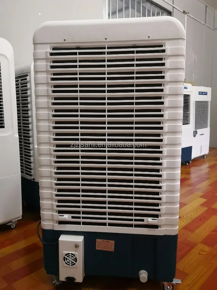 Floor standing AC/DC/Solar 3 in 1 water evaporative air conditioner fan Eco-friendly mobile air cooling fan