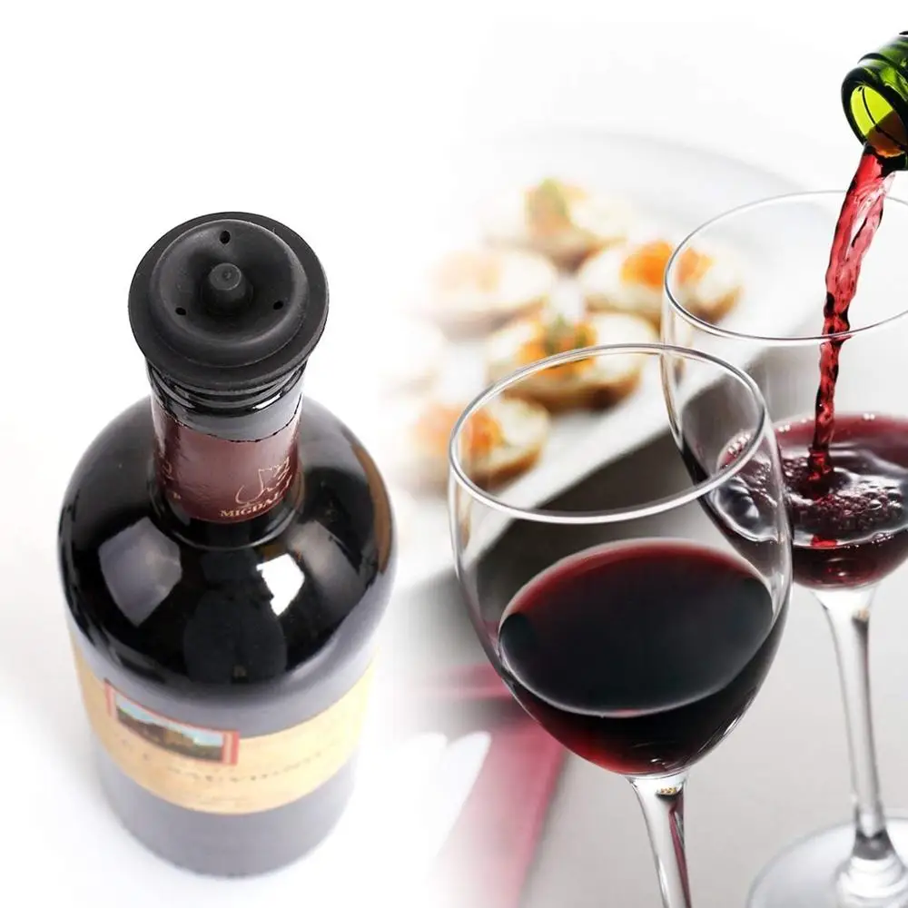 
Hot sale Wine bottle Saver Preserver Pump with 2 Vacuum Stoppers black 