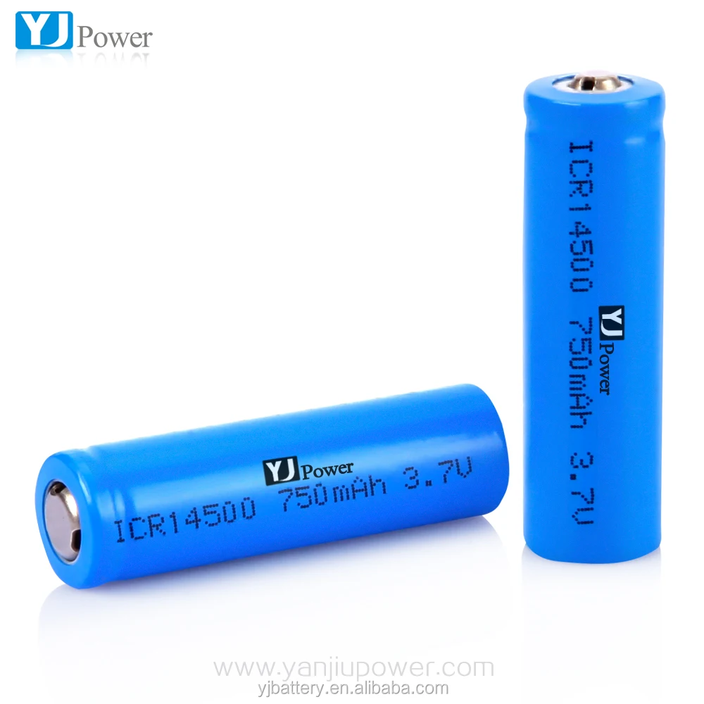 Brand new li-ion 14500 3.7v 750mah and 800 mah AA Size lithium ion battery
