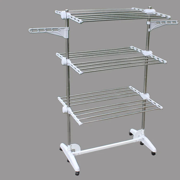 3 tiers Foldable Heavy Duty and Compact Clothes Storage Drying Rack System