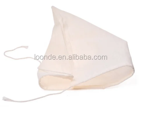 Белая хлопковая сетчатая фильтрующая сумка для кухонного супа