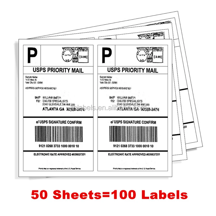 200 Shipping Labels Blank Half Page Self Adhesive for Laser Inkjet Printer