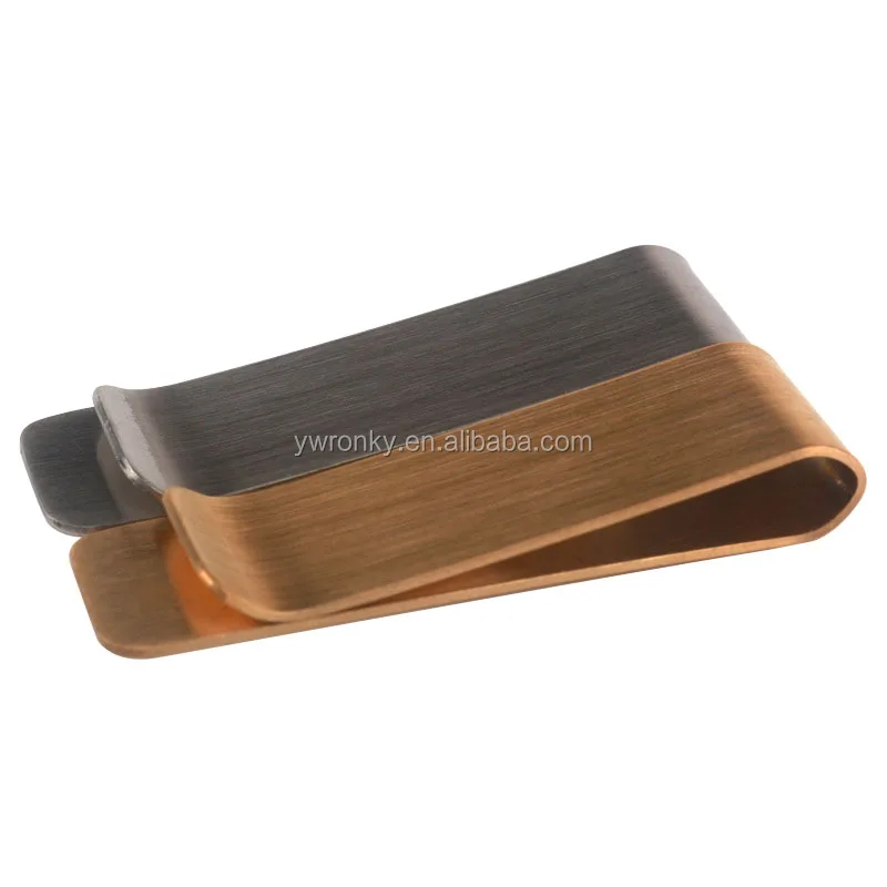 50x15mm Slim Stainless Steel And Brass Money Clips