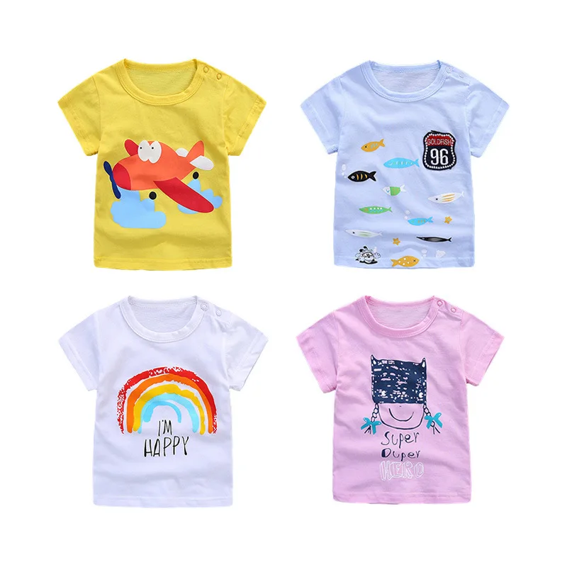 
fashion little children with print short sleeve kids christmas tshirts Malaysia Philippines suits baby clothes shirt 