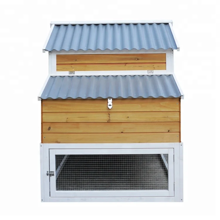 Waterproof Wooden Poultry folding tractor Pet Cage mobile duck House large run chicken coop with egg nesting for 8 birds