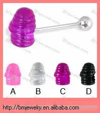Кольца в рубчик для пирсинга пурпурного пениса с языком, ювелирные изделия для тела 14 калибра, дешевые ювелирные изделия, оптовая продажа