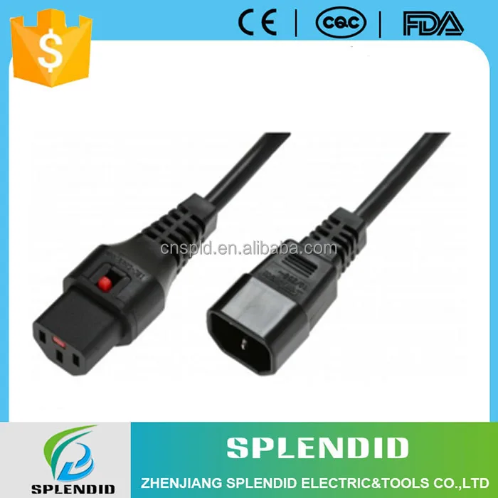 
Factory 1m VDE C14 TUV C13 with lock socket extension cord 