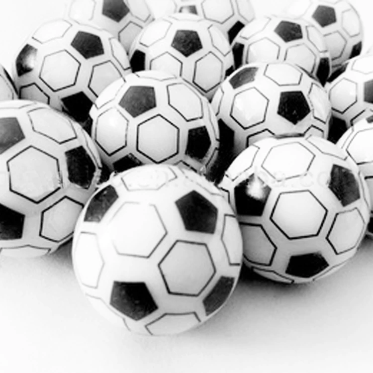 whosale 25mm printed football glass marbles with logo