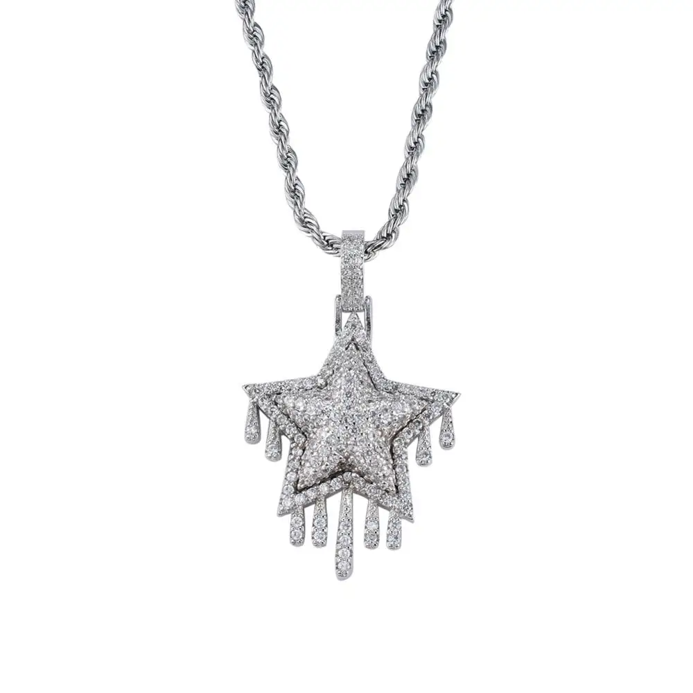 CN041 Hip Hop  Pendant Copper Micro pave with CZ stones Necklace Jewelry for men and women