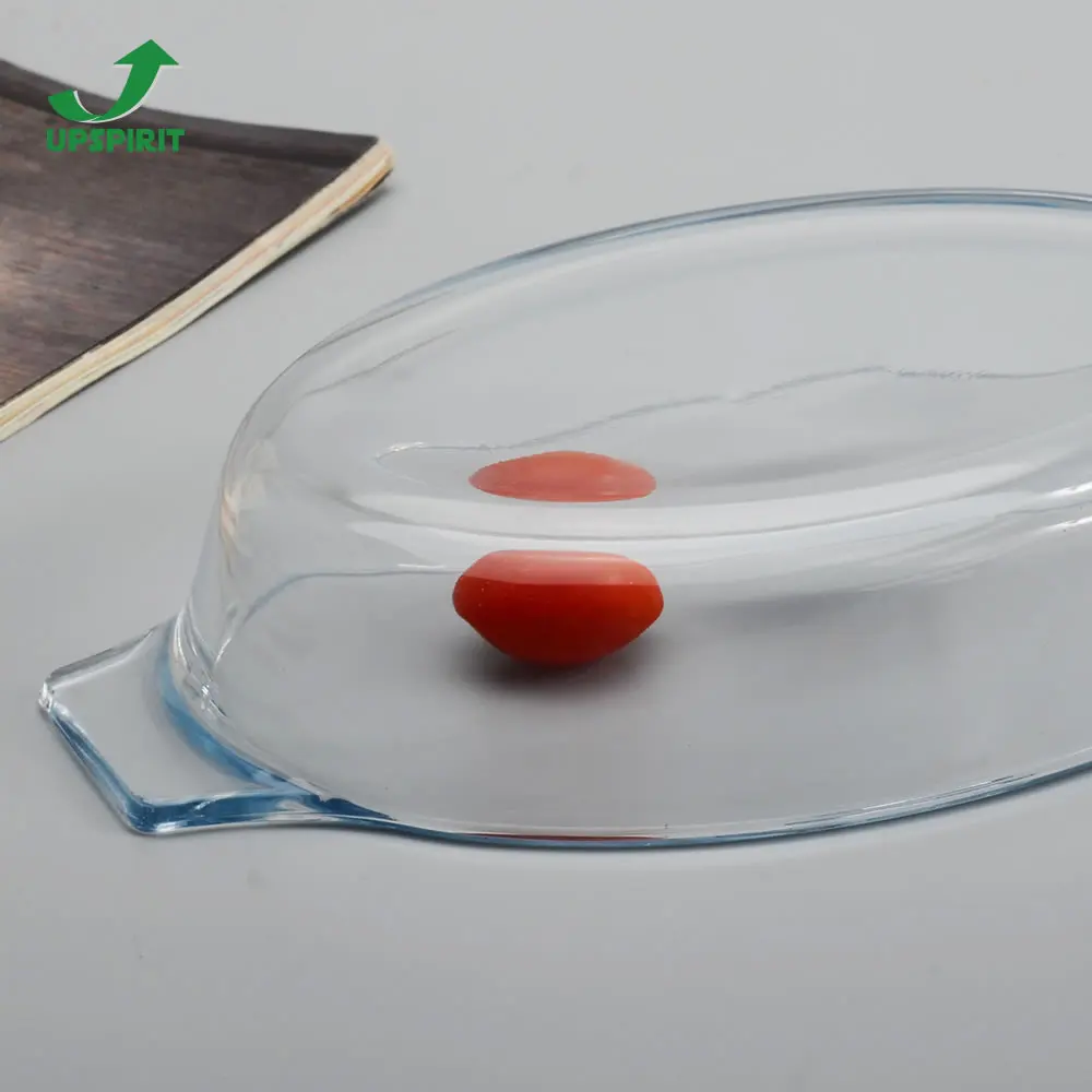 Oval High Borosilicate Glass Bakeware Dish Easy Grab Glass Baking Tray