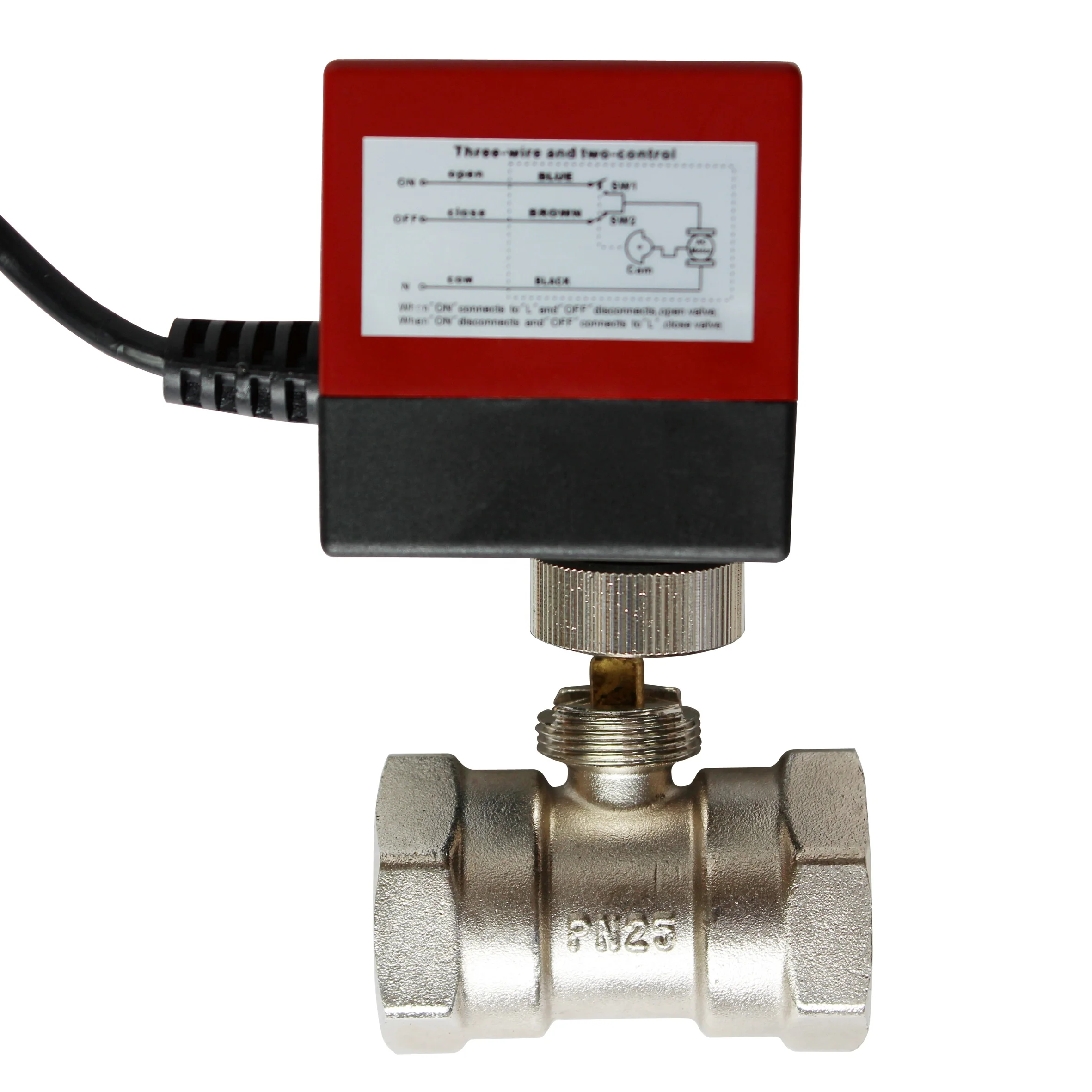 DQ2025 DN25 two way air conditioning HVAC electric actuator motorized ball valve