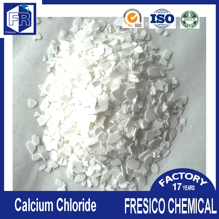 
China manufacturer calcium chloride molecular formula cacl2 flakes 77% 